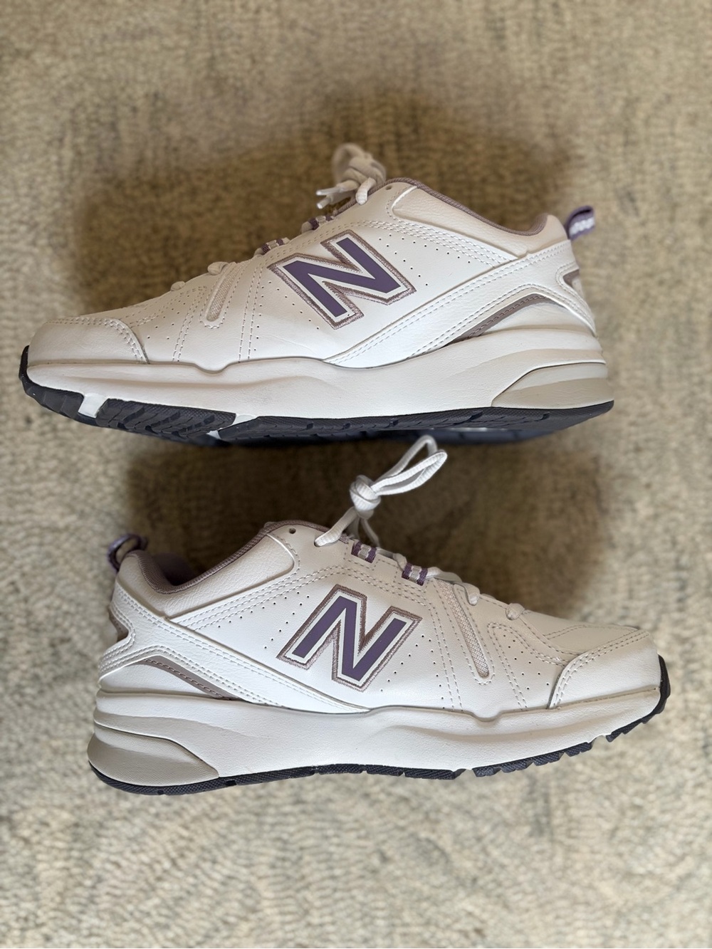 New Balance 608 White Purple Walking Sneakers Wide Comfort Shoes Women’s 8 - Picture 6 of 13